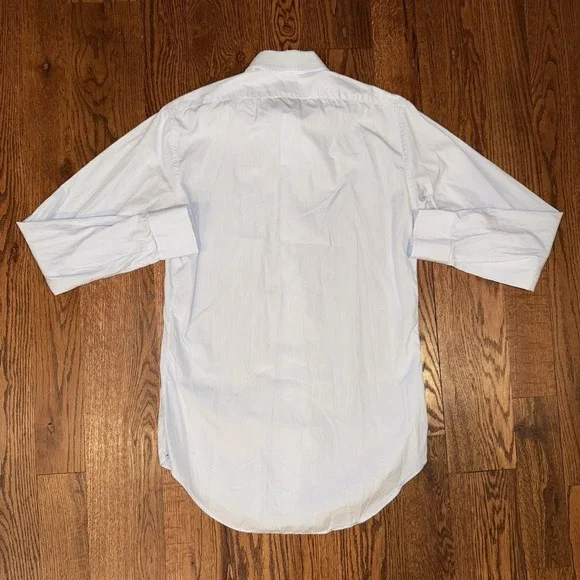 Sid Mashburn Long Sleeve Button Up Shirt Men's Small White Blue Striped Pocket - Picture 4 of 8